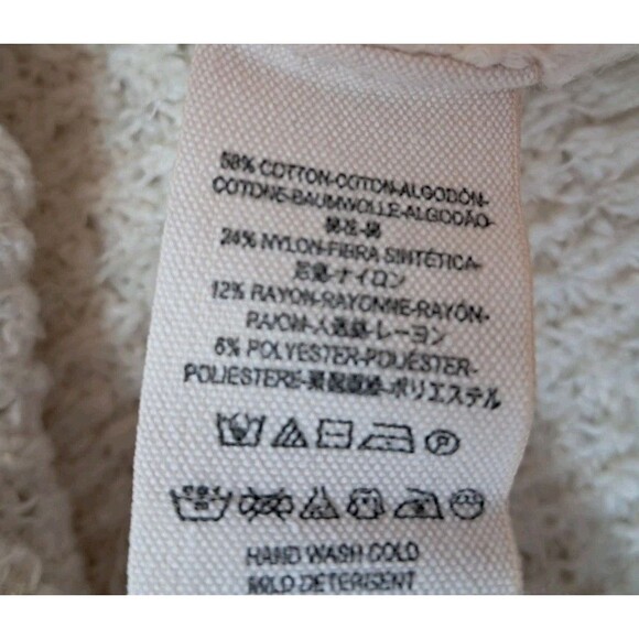 Free People By Your Side Sweater Cream Cowl Neck Oversized‎ Nubby Women's Small - Picture 7 of 9